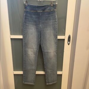 Sneak Peek Light Blue Denim Jean Leggings, Jeggings, one size